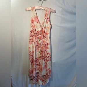Floral Pink Sleeveless Dress